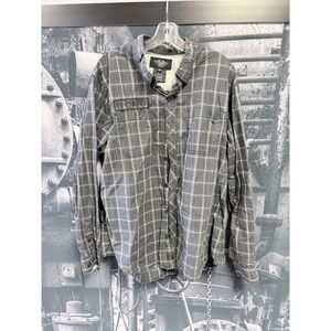 Harley-Davidson Genuine MotorClothes Men's 2XL Plaid Gray Black Button-Up Shirt